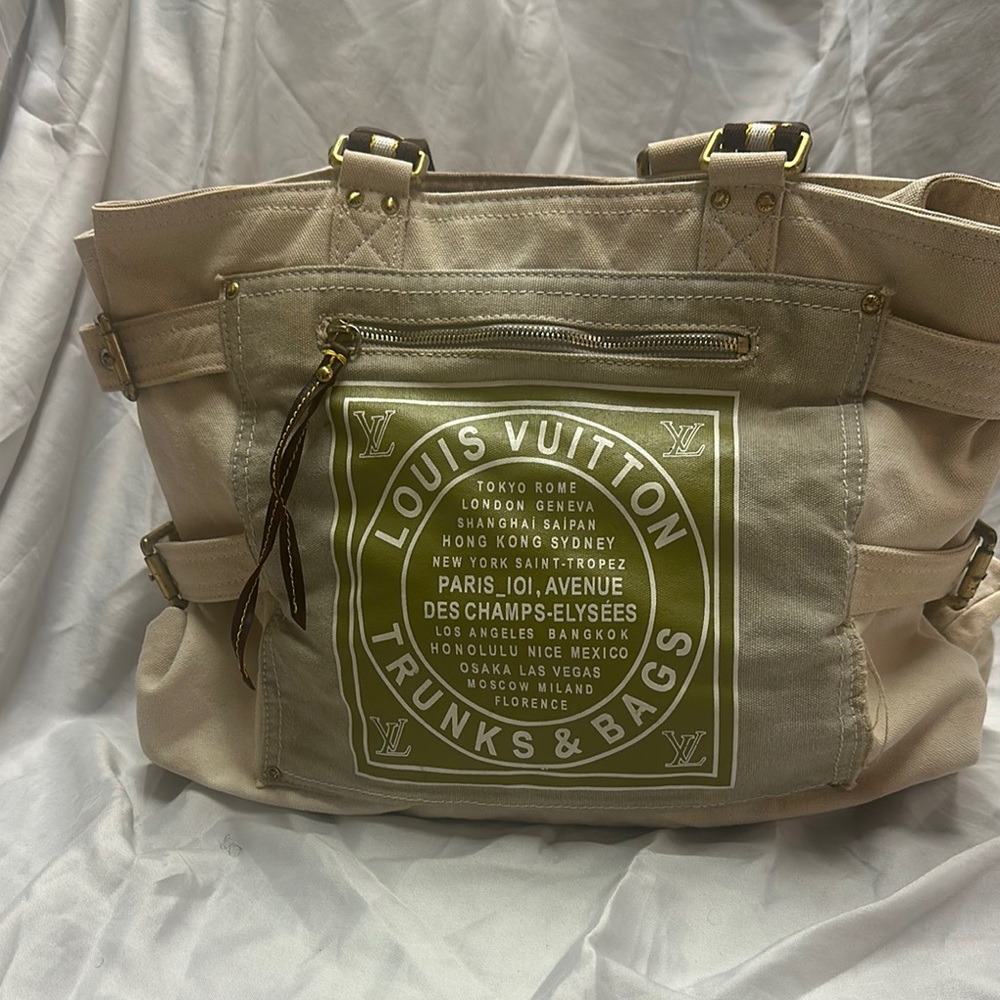 Louis Vuitton Tan Tote Bag with Utilitarian Style